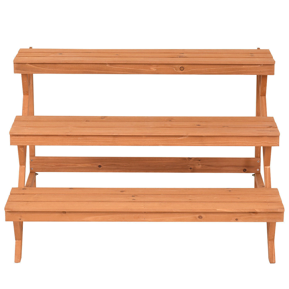 3 Tiers Wooden Step Ladder Plant Pot Rack Stand