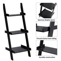 Thumbnail for 3 Tier Leaning Rack Wall Book Shelf Ladder