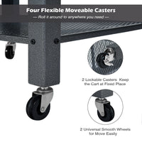 Thumbnail for 3-Tier Kitchen Utility Industrial Cart with Storage