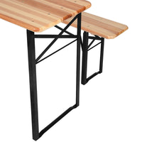 Thumbnail for 3 Pcs Folding Wooden Picnic Table Bench Set