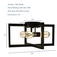 Thumbnail for Flush Mount Geometric Metal 3-Lights Ceiling Lamp