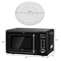 Thumbnail for 700W Glass Turntable Retro Countertop Microwave Oven