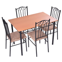 Thumbnail for 5 Pcs Dining Set Wooden Table and 4 Cushioned Chairs