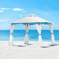 Thumbnail for 2-Tier 10' x 10' Patio Gazebo Canopy Tent w/ Side Walls