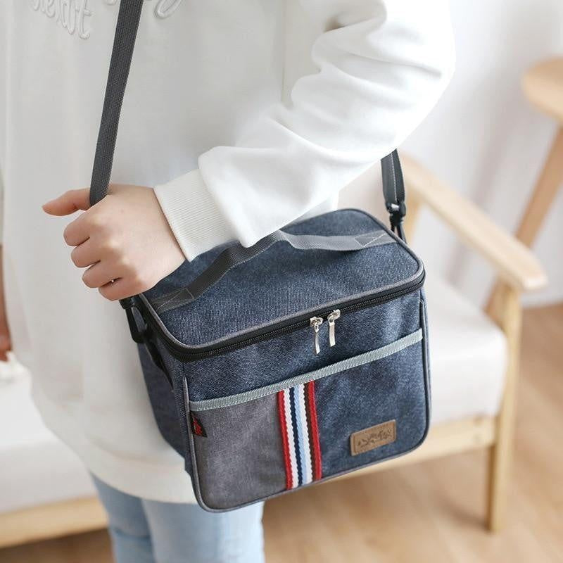 Premium Denim Insulated Lunch Bag - PeekWise