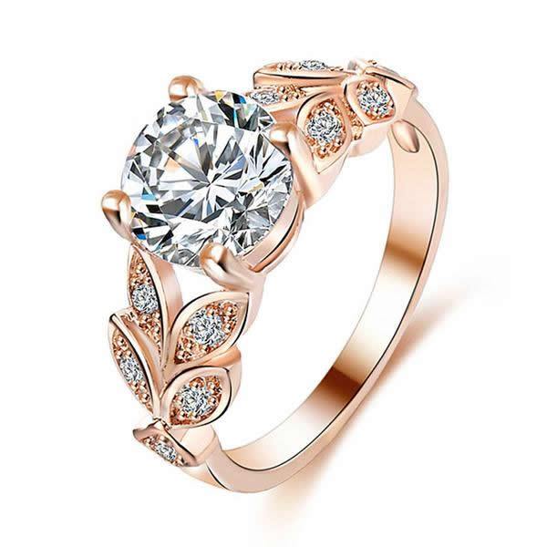 Crystal Center Flower Ring