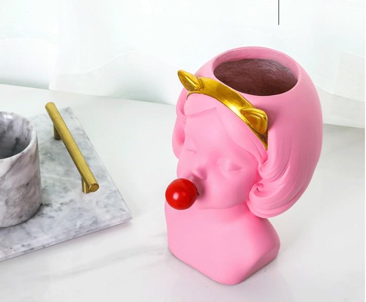 Girl Bubble Gum Flower Pot PeekWise