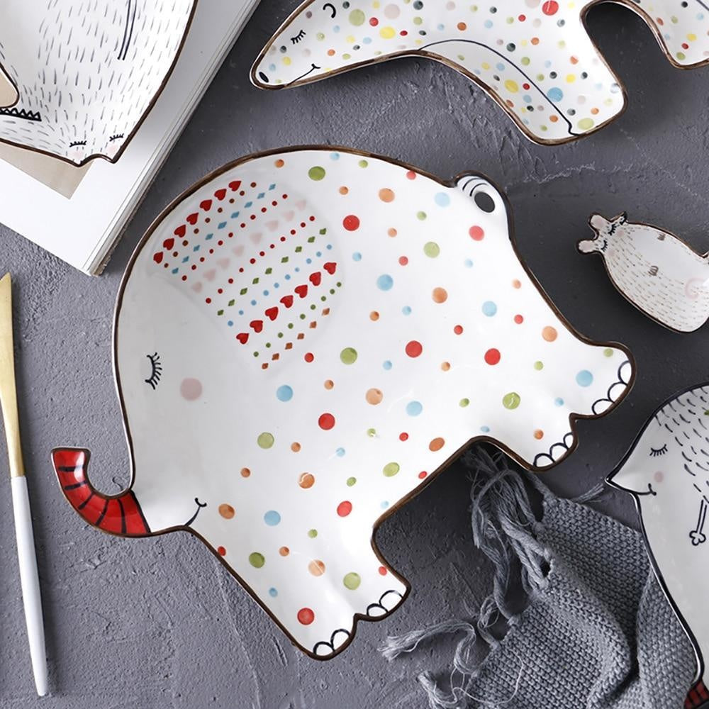 Cartoon Animal Ceramic Dish Plates PeekWise