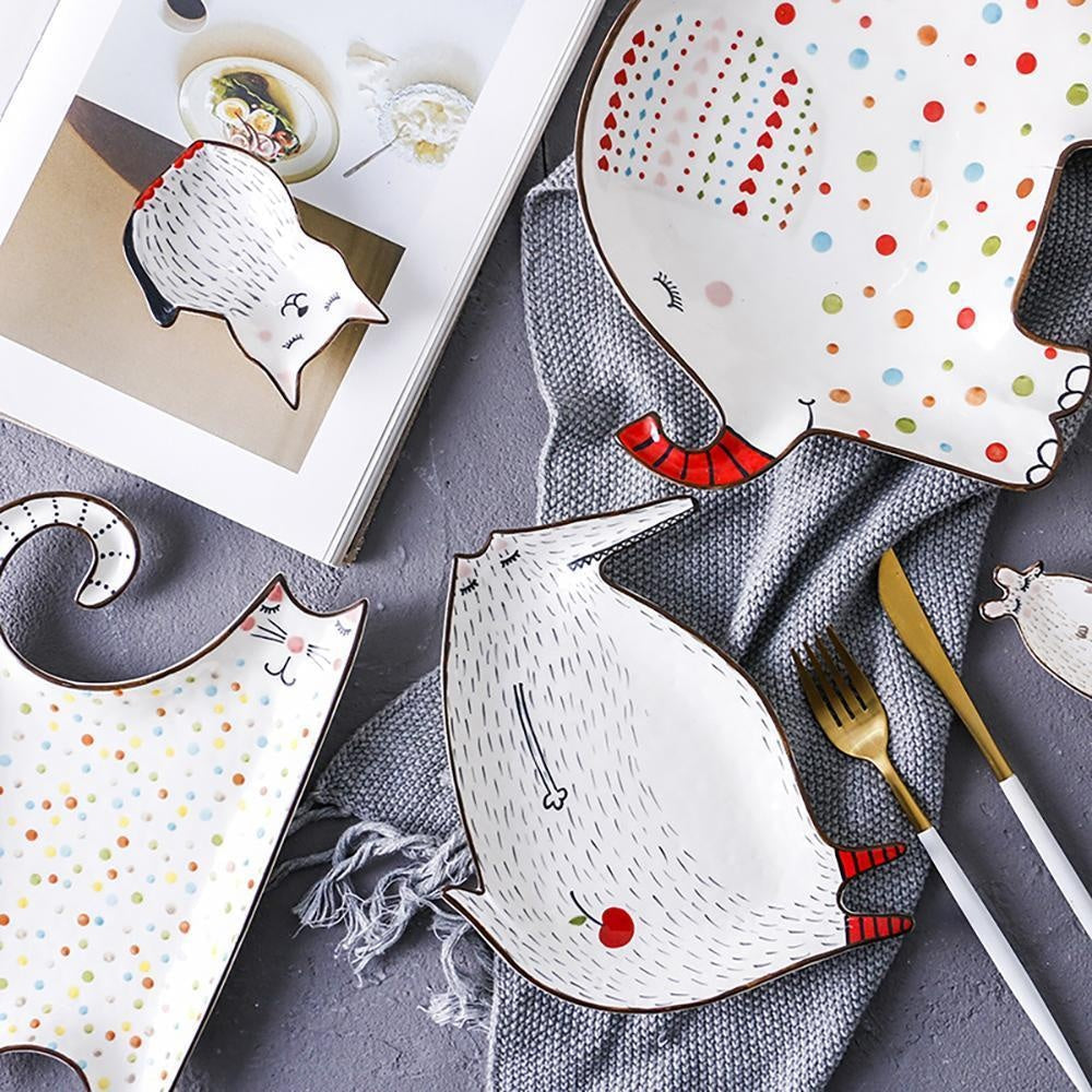Cartoon Animal Ceramic Dish Plates PeekWise