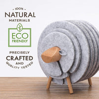 Thumbnail for Felt Sheep Coaster Set Pieces PeekWise