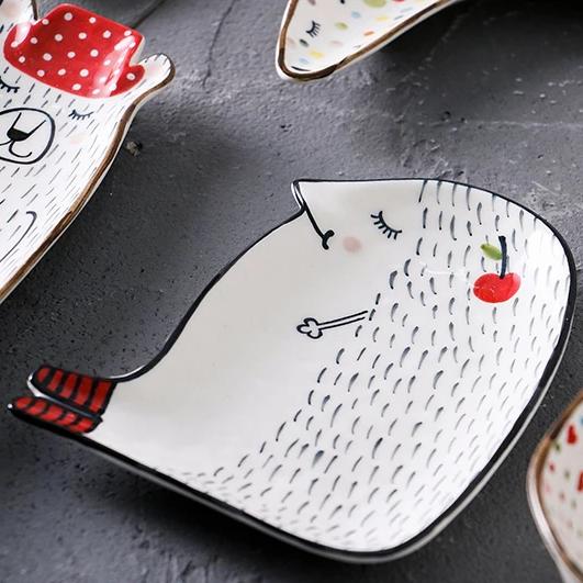 Cartoon Animal Ceramic Dish Plates PeekWise