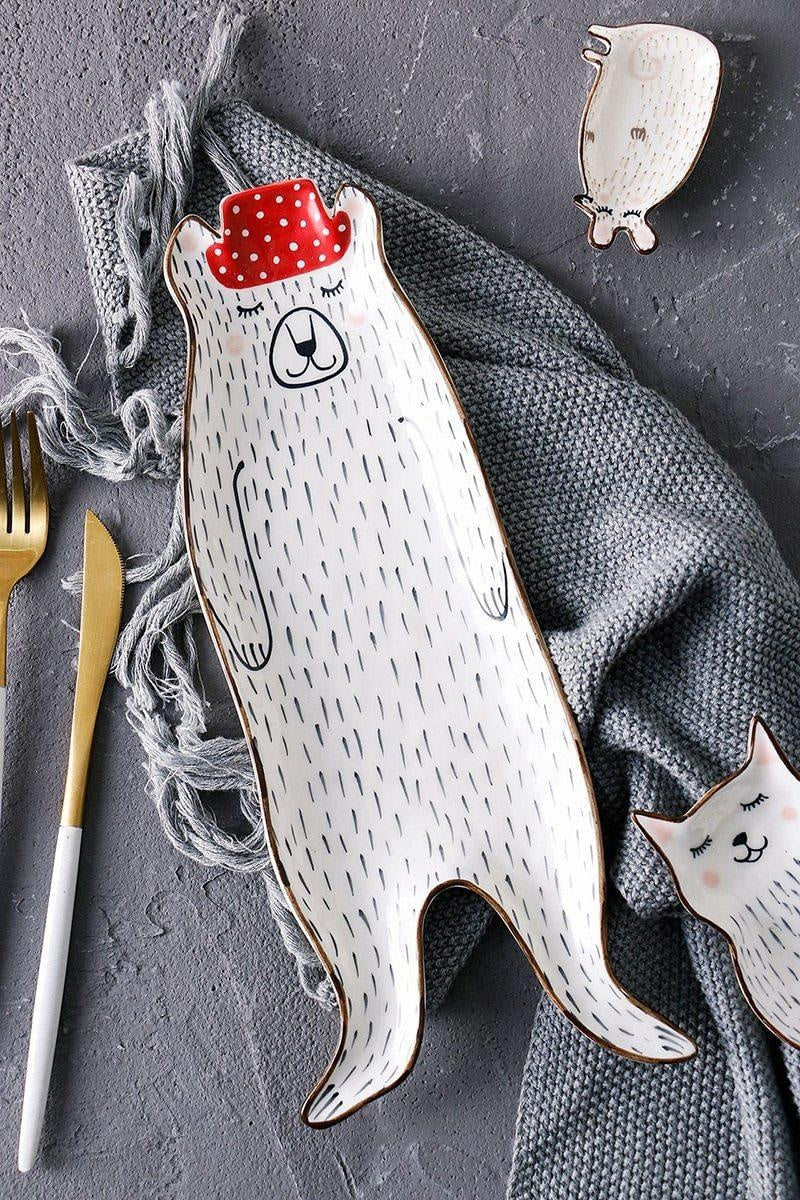 Cartoon Animal Ceramic Dish Plates PeekWise
