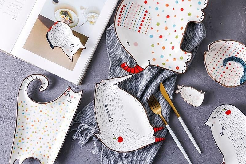 Cartoon Animal Ceramic Dish Plates PeekWise