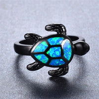 Thumbnail for Blue Fire Opal Turtle Ring