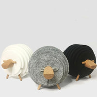 Thumbnail for Felt Sheep Coaster Set Pieces PeekWise