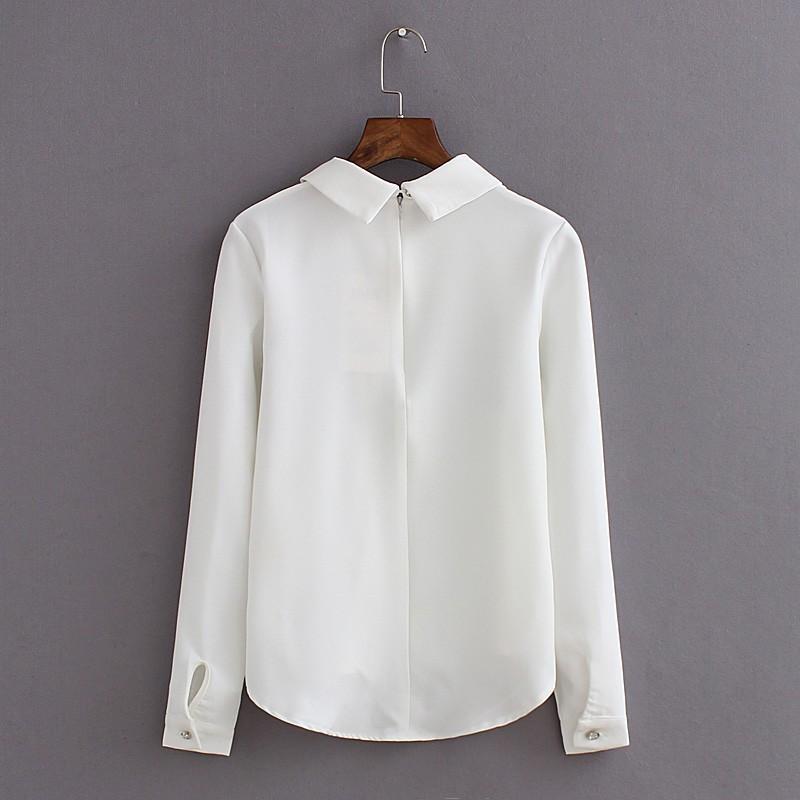 Cat Chiffon Long-Sleeve Blouse