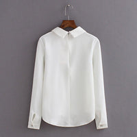 Thumbnail for Cat Chiffon Long-Sleeve Blouse