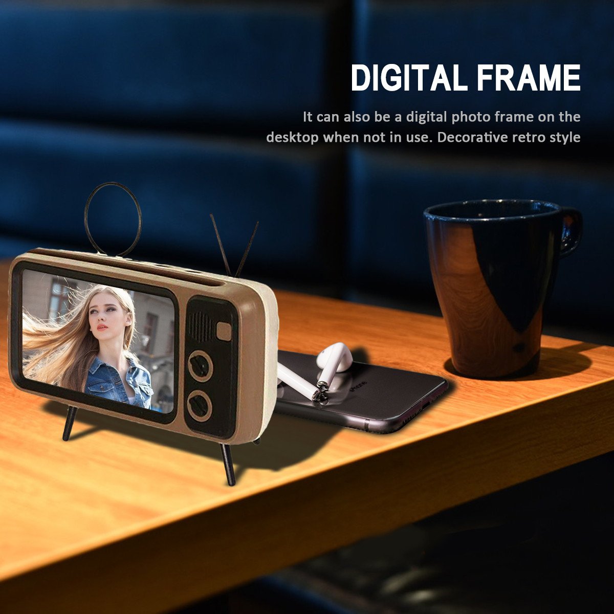Retro TV Bluetooth Speaker Mobile Phone Holder