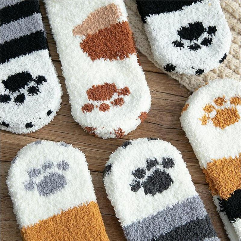 Winter Cat Claws Warm Sleep Floor Socks