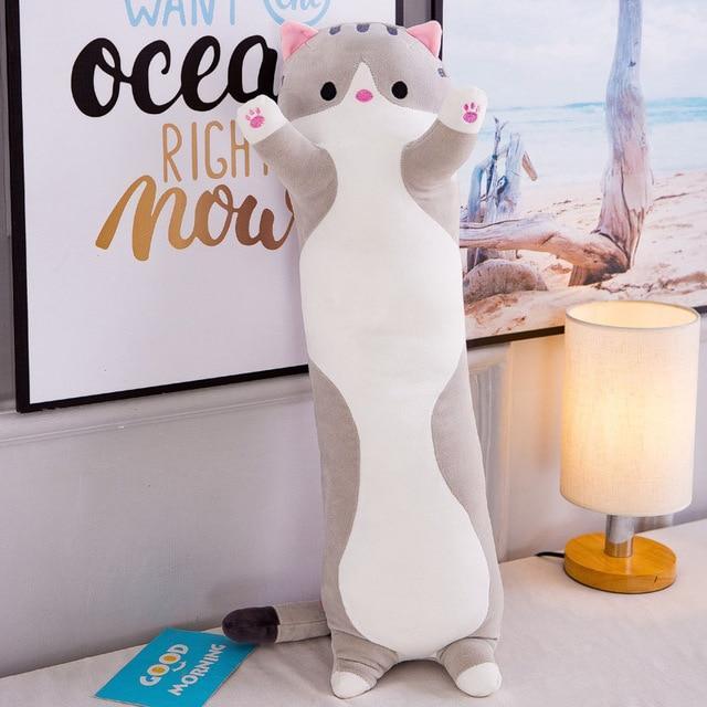 Cute Cat Long Plush Pillow PeekWise