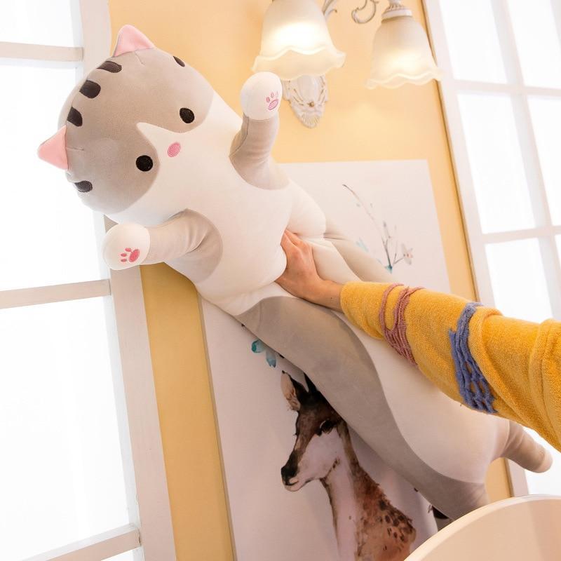 Cute Cat Long Plush Pillow PeekWise