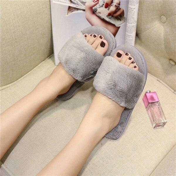 Faux Fur Fluffy Slippers