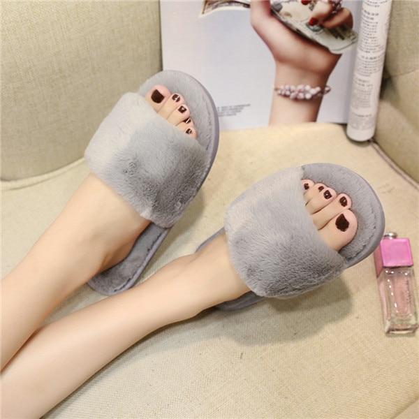 Faux Fur Fluffy Slippers