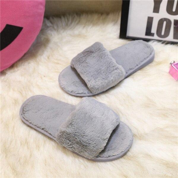 Faux Fur Fluffy Slippers