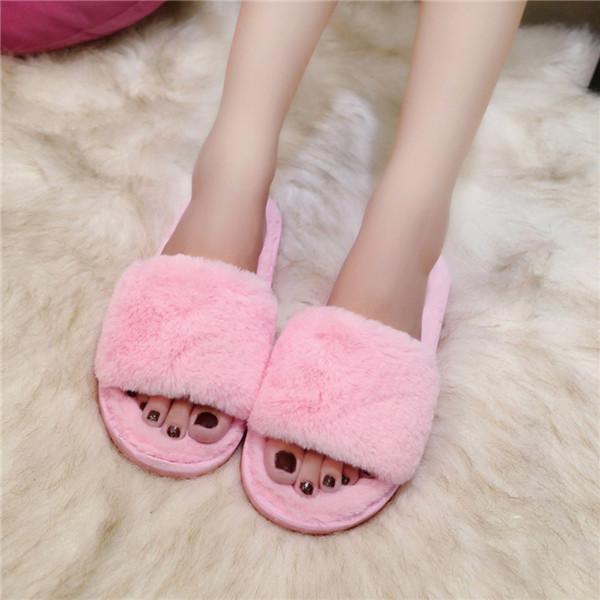 Faux Fur Fluffy Slippers