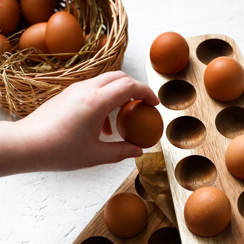 Wooden Egg Storage Box PeekWise