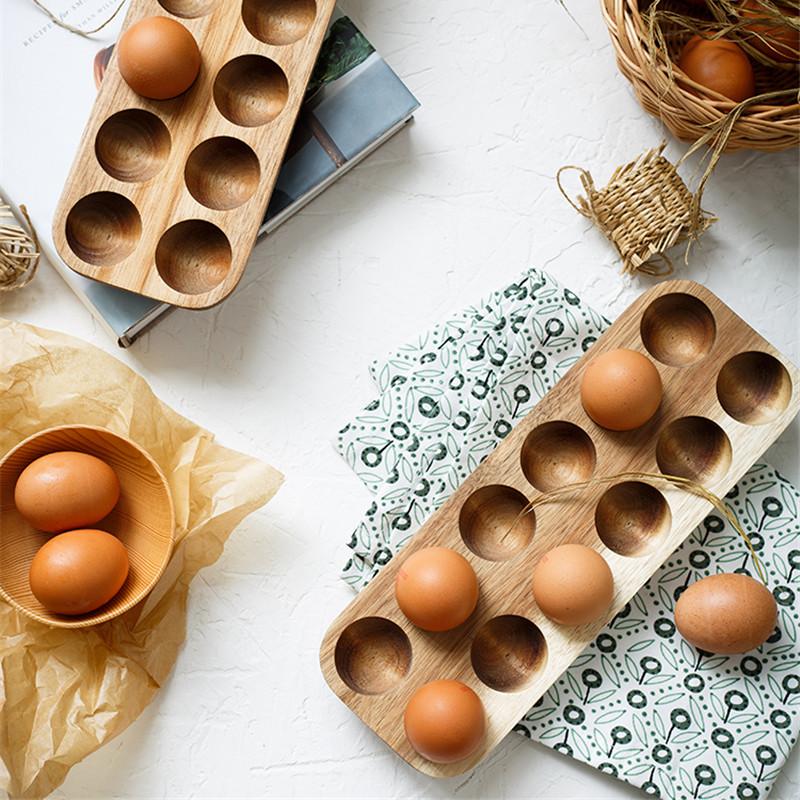 Wooden Egg Storage Box PeekWise