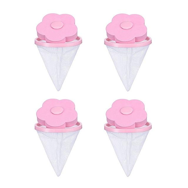 4pcs/set Floating Pet Fur Catcher Lint Filter Bag Reusable Pet Hair Catcher Remover Tool for Washing Machine Household Tools