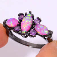 Thumbnail for Pink Fire Opal Ameythst Ring