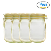 Thumbnail for Upgraded Mason Jar Bags Reusable Plastic Ziplock Bag Snack Nuts Cookies Bag Kitchen Organizer for Seal Fresh Food Storage Bag