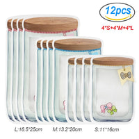 Thumbnail for Upgraded Mason Jar Bags Reusable Plastic Ziplock Bag Snack Nuts Cookies Bag Kitchen Organizer for Seal Fresh Food Storage Bag