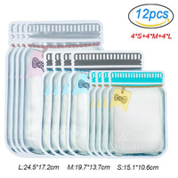 Thumbnail for Upgraded Mason Jar Bags Reusable Plastic Ziplock Bag Snack Nuts Cookies Bag Kitchen Organizer for Seal Fresh Food Storage Bag