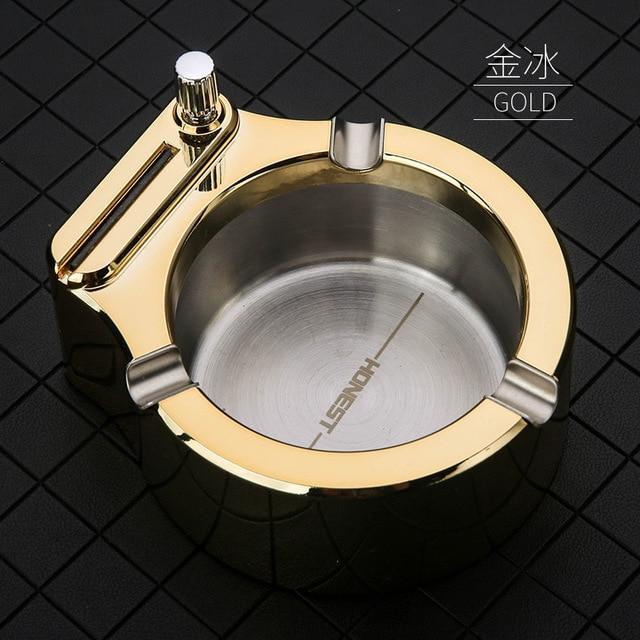 Retro Metal Ashtray 10000 Match Lighter