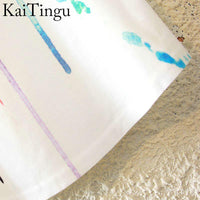 Thumbnail for Rainbox Cat Print O-Neck