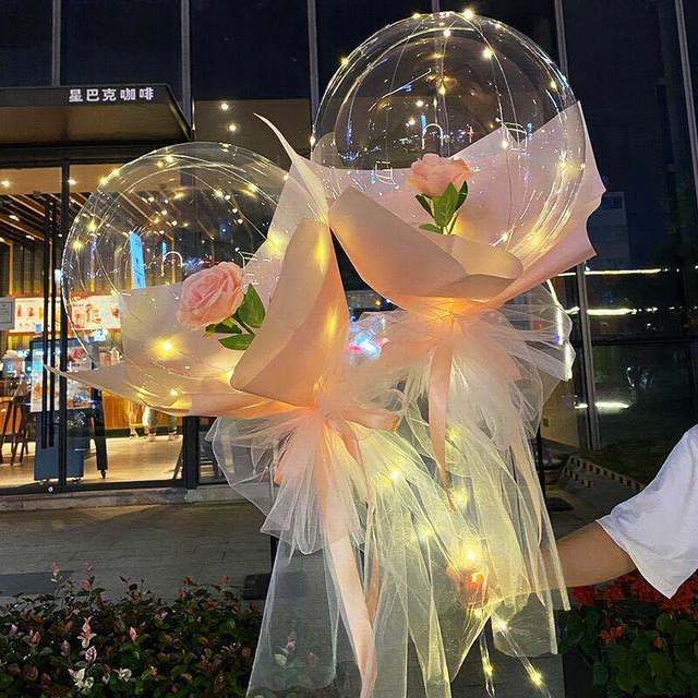 Led Balloons Rose Bouquet