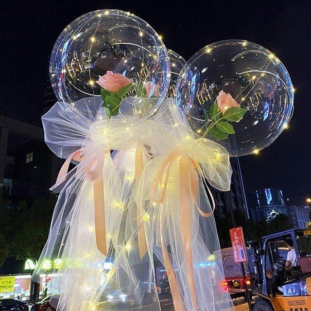 Led Balloons Rose Bouquet