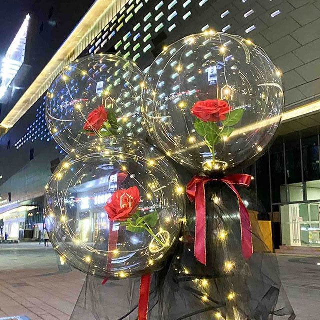 Led Balloons Rose Bouquet