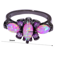 Thumbnail for Pink Fire Opal Ameythst Ring