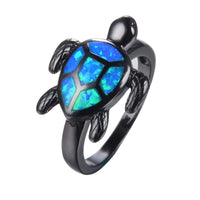 Thumbnail for Blue Fire Opal Turtle Ring