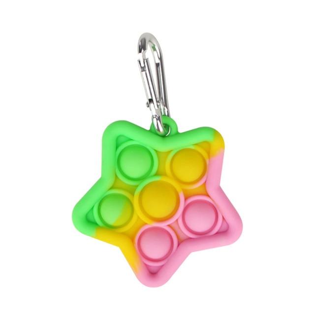 Mini Push Pops Bubble Sensory Toy Keychain (Star)