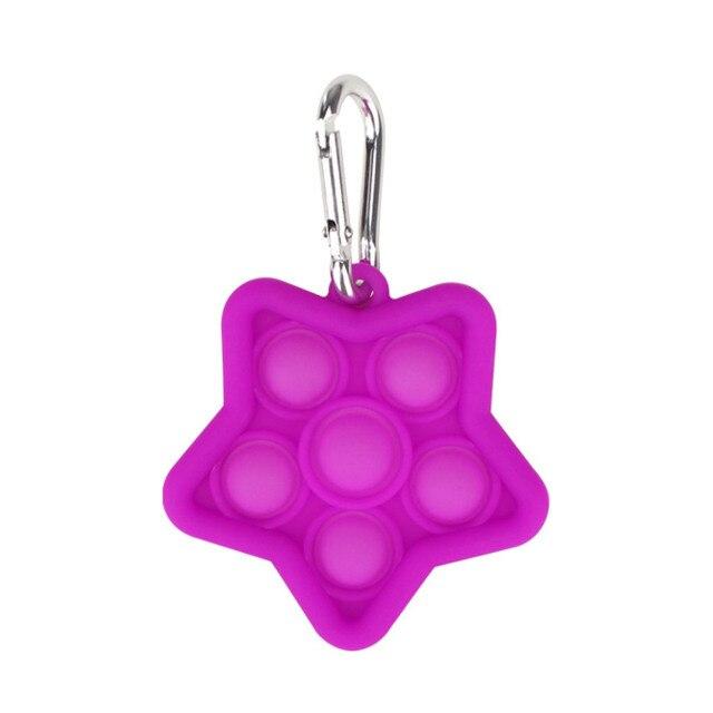 Mini Push Pops Bubble Sensory Toy Keychain (Star)