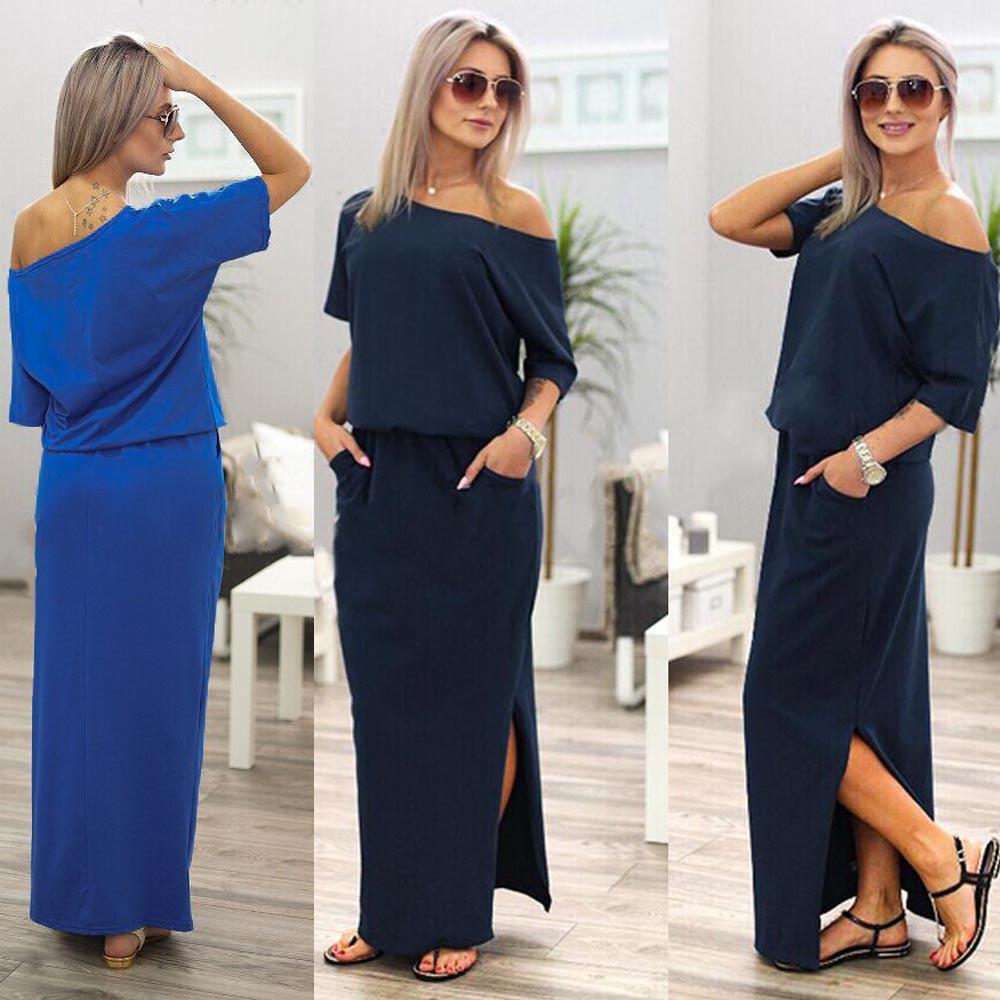 Emma™ Side Slit Maxi Dress - With Pockets