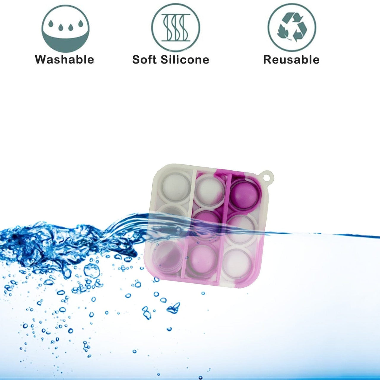 Mini Push Pops Bubble Sensory Toy Keychain (Square)