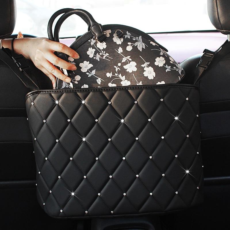 Pu Leather Car Handbag Holder