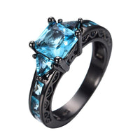 Thumbnail for Aquamarine Gemstone Ring - 10kt Black Gold Plated