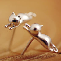 Thumbnail for Sterling Silver Cat Earrings - Stud